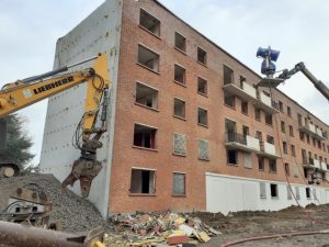 Chantier de démolition des immeubles LMH boulevard de Metz à Lille